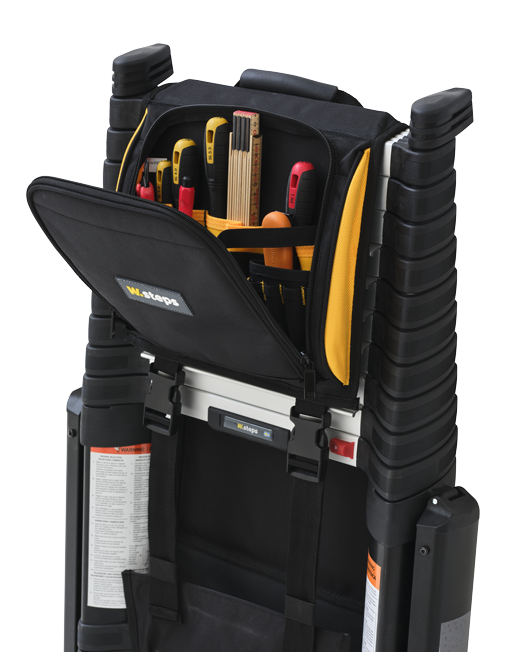 Open backpack with tools